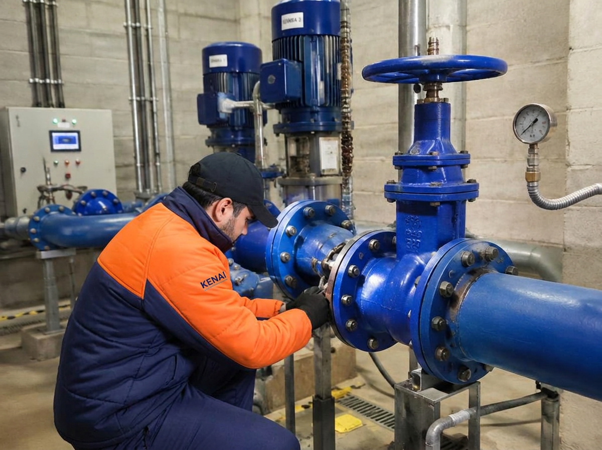 Técnico Kenai trabalhando em sistema hidráulico